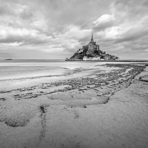 Mont Saint-Michel – Normandie (noir & blanc)